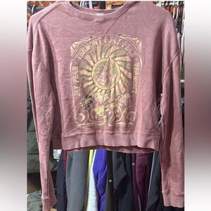 Vermont Graphic Mauve Cropped Sweatshirt